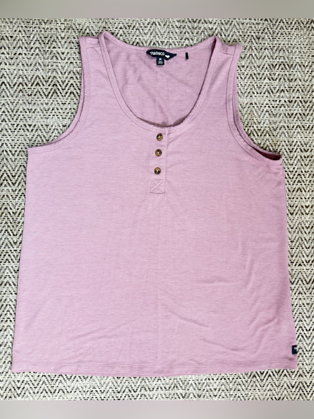 TOAD&CO Women’s Henley Tank Top Size M Sleeveless Stretch Casual Sustainable